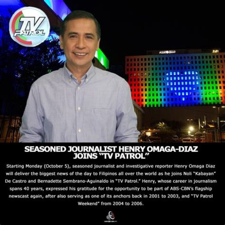 READ Seasoned journalist Henry OmagaDiaz joins 'TV Patrol' ABSCBN News