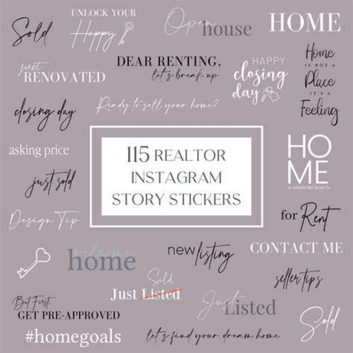 Realtor Instagram Story Stickers 115 Real Estate Instagram Etsy