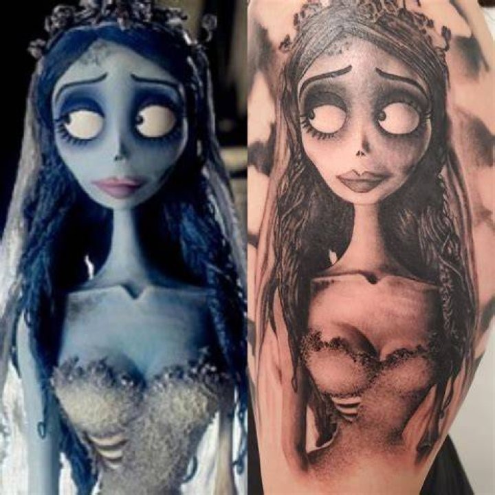 (Reuploaded) corpse bride tattoo from Alix Schedit certified tattoos CO
