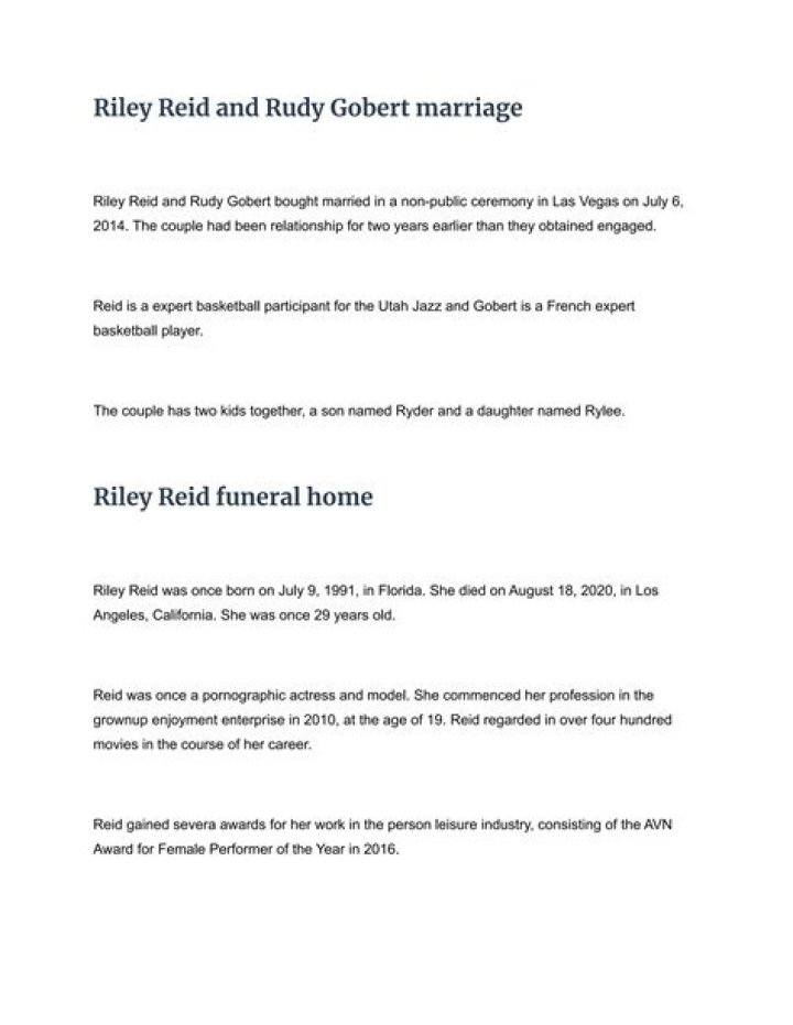 Riley Reid And Rudy Gobert's Marriage