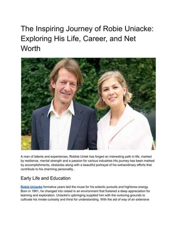 Robie Uniacke Biography, Net Worth, Family, Personal Life, Career