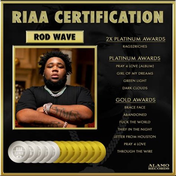 Rod Wave Celebrates 12 New RIAA Certifications + Releases New Video