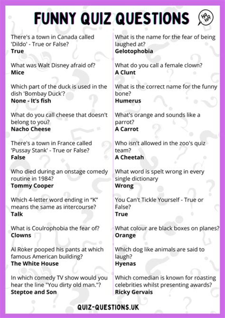 Rude Trivia Questions For Adults If you are a host with a great sense