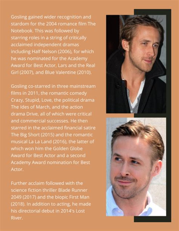 Ryan Gosling Biography, Networth, films, Wife ustrendhub