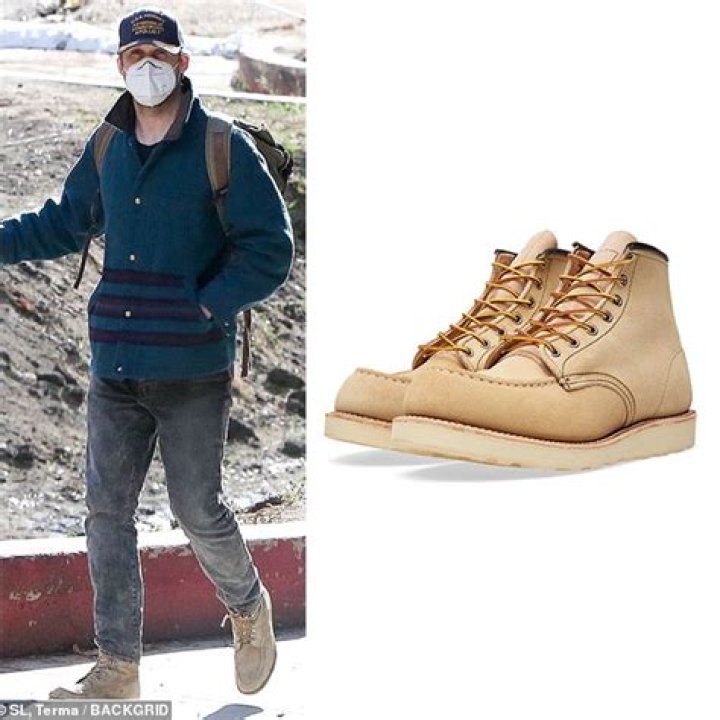 Ryan Gosling wearing Red Wing Heritage 6 Moc Toe Boots in OroLegacy