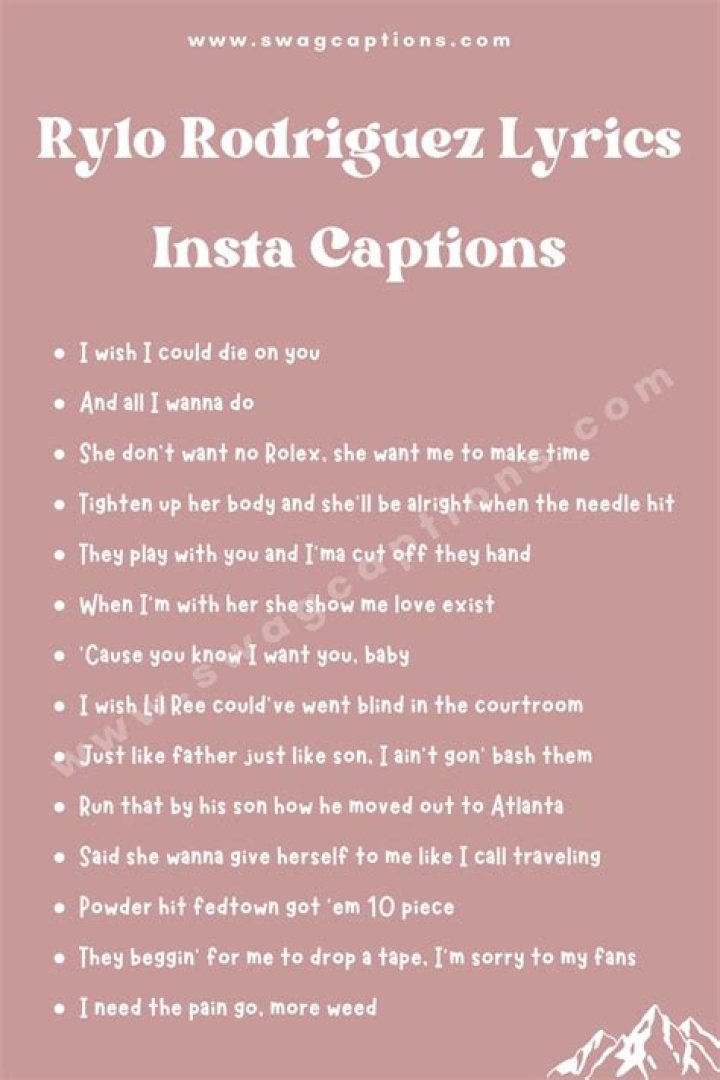 Rylo Rodriguez Lyrics For Instagram Captions