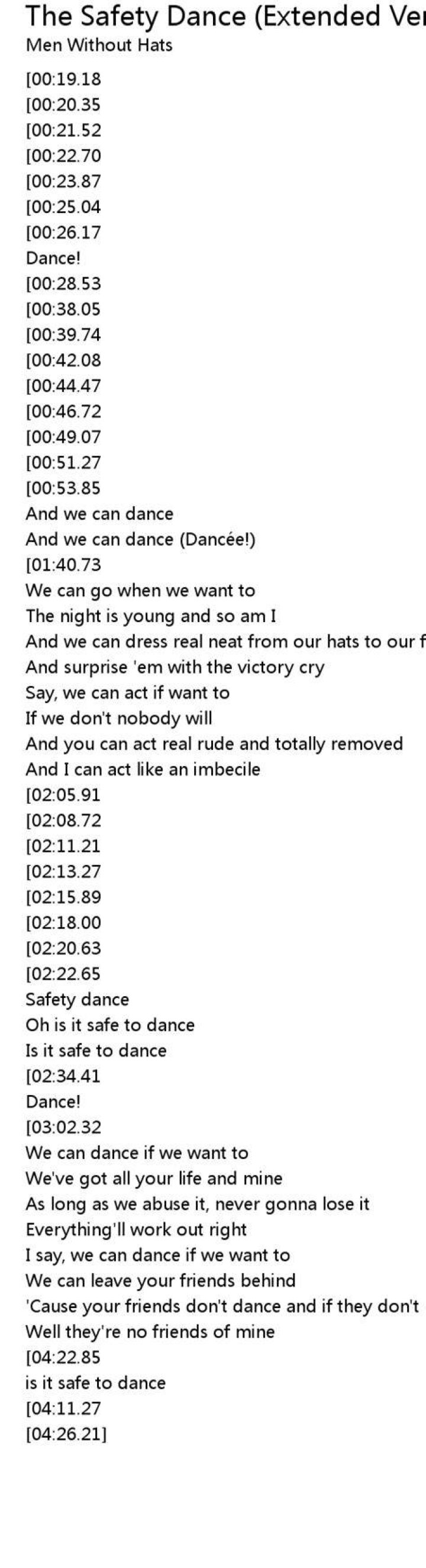 Safety Dance Lyrics | - VibeJolt