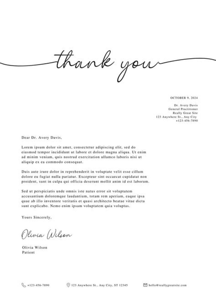 Sample Thank You Letter Template to Teacher/Professor