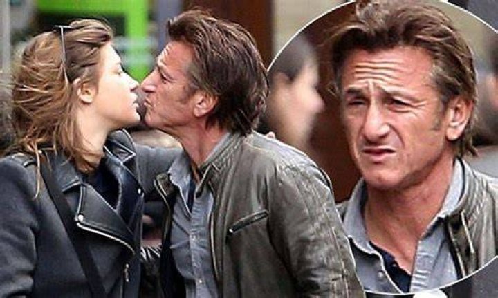 Sean Penn kisses French actress Adele Exarchopoulos goodbye after lunch