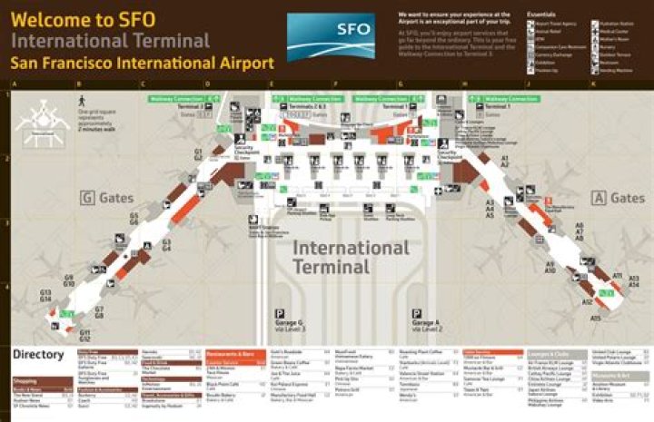 SFO terminal internacional mapa San Francisco international terminal