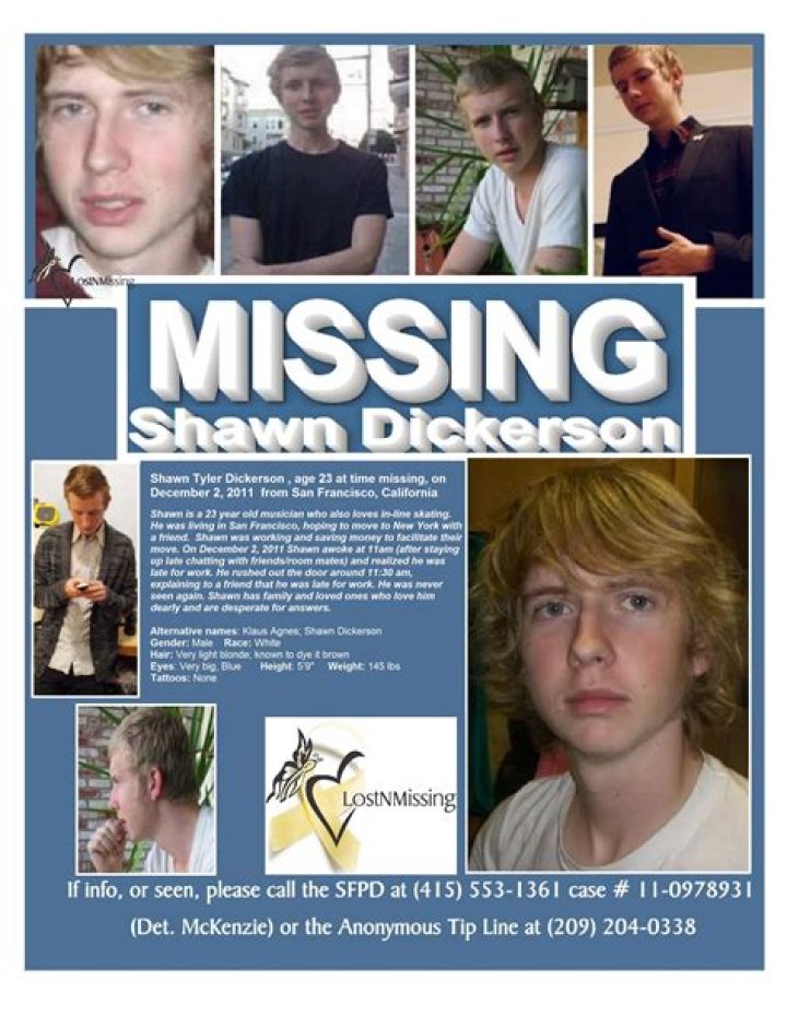 Shawn Dickerson missing since Dec 02 2011 from San Fran Cry for help