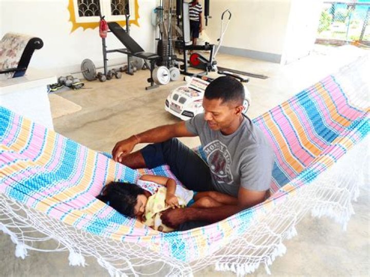 Shivnarine Chanderpaul with baby Ciara