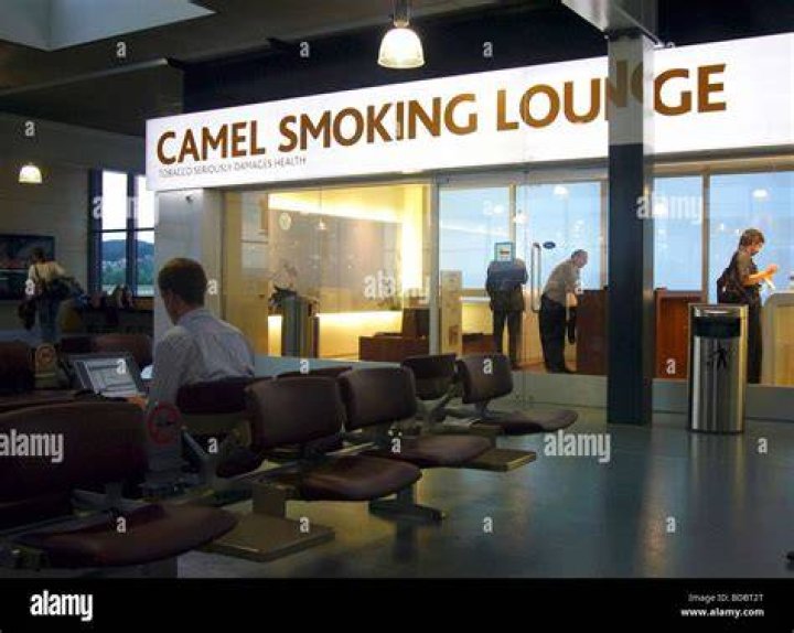Smoking lounge at an airport Stock Photo Alamy