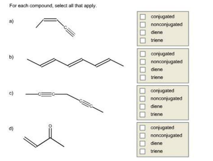 Solved For each compound, select all that apply.