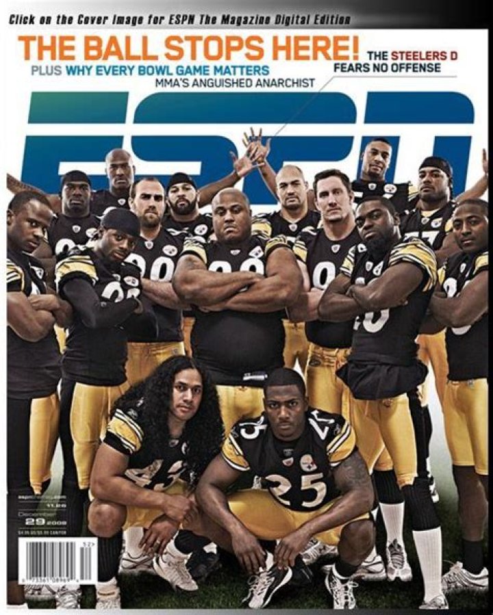 Steelers defense on cover of espn the magazine Artofit