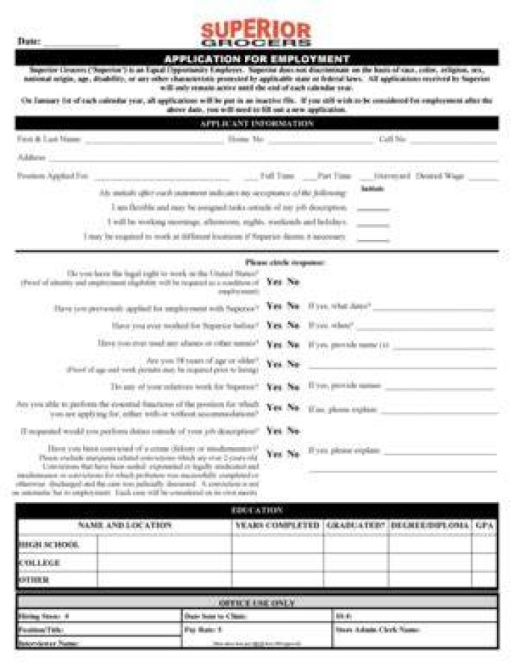 superior grocers application tip