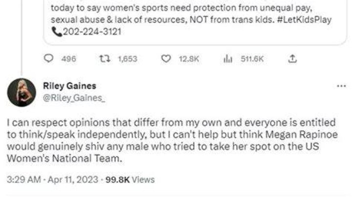 Swimmer Riley Gaines Slammed Soccer Legend Megan Rapinoe