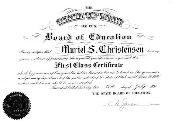 Teaching Certificate Utah Master of Documents