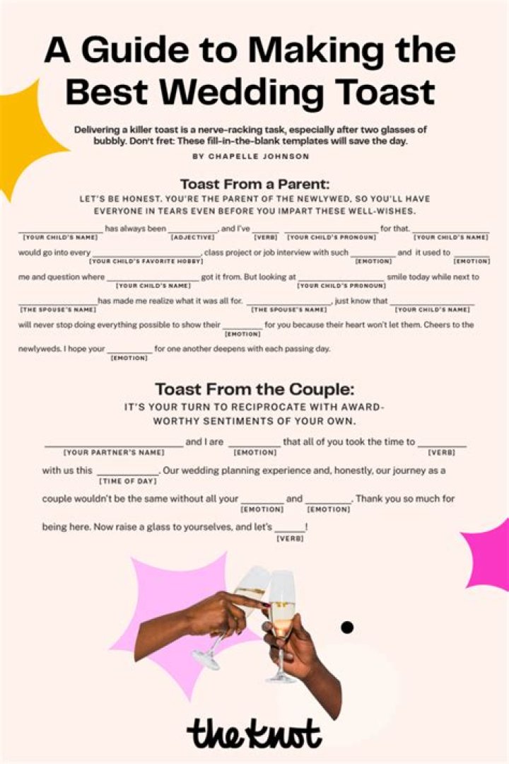 The Best Wedding Toasts Ever And How to Write One New Idea Magazine