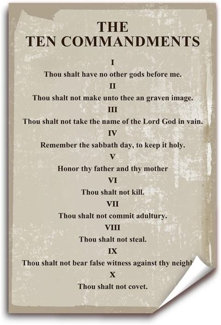 The Ten Commandments in Seven Deadly Sins Ranked by Their Power