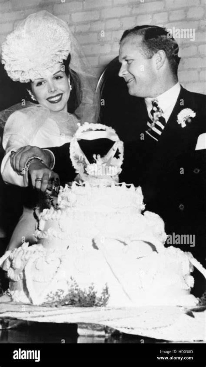 The wedding of Ann Miller, left, and her first husband, Reese Llewellyn