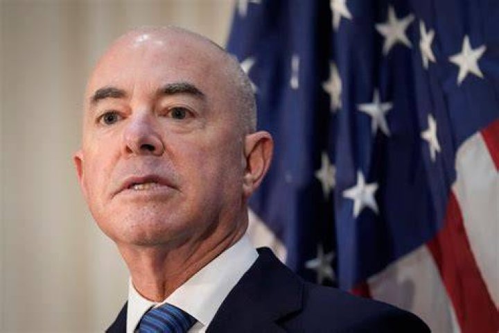 U.S. Homeland Security Secretary Alejandro Mayorkas and his wife, Tanya