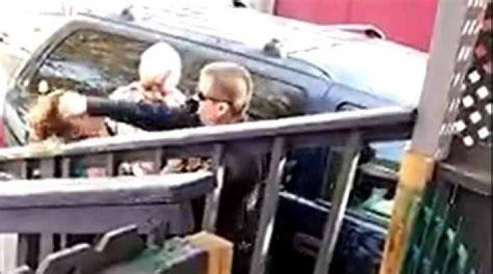 Video shows cop punching woman on L.A. freeway