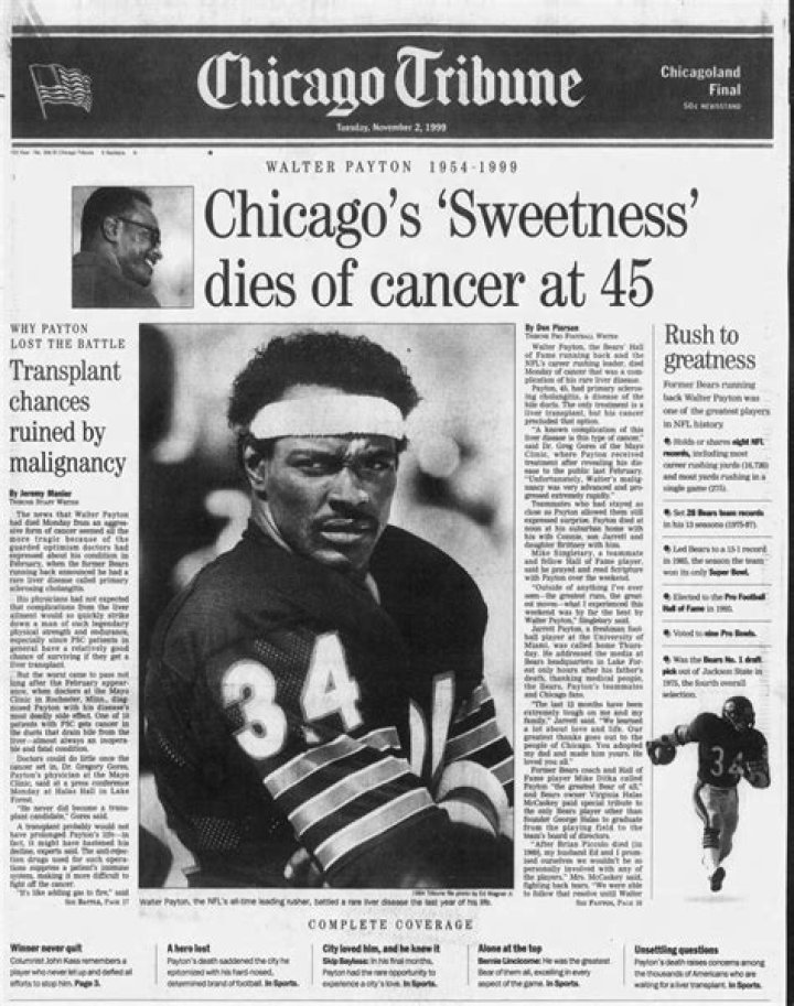 Walter Payton Death