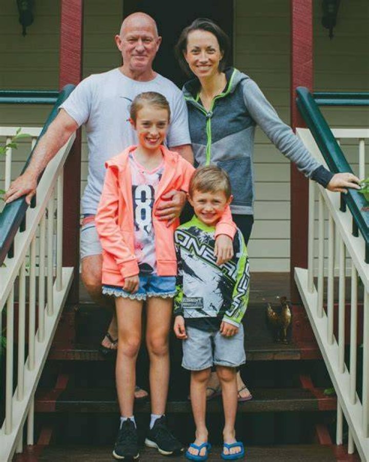 Wayne and Jane Franke with children Jenna and Eli Surf lesson, Surf