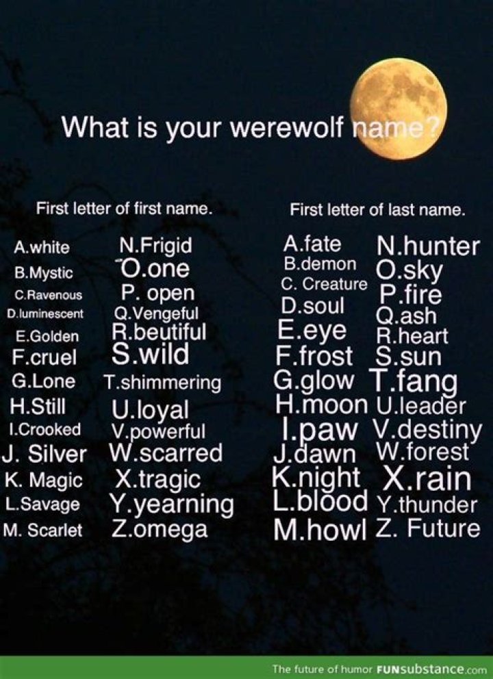 Werewolf name wild soul Wolf name, Werewolf name, Funny name generator