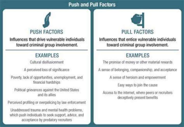 What are three pull factors?