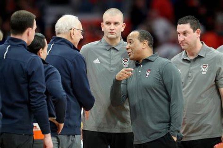 What did Jim Boeheim and Kevin Keatts talk about in handshake line