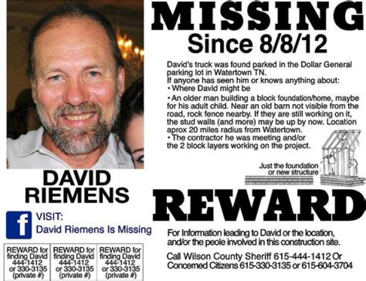 Who Is David Riemens? Missing Case Update, Help Post On Facebook
