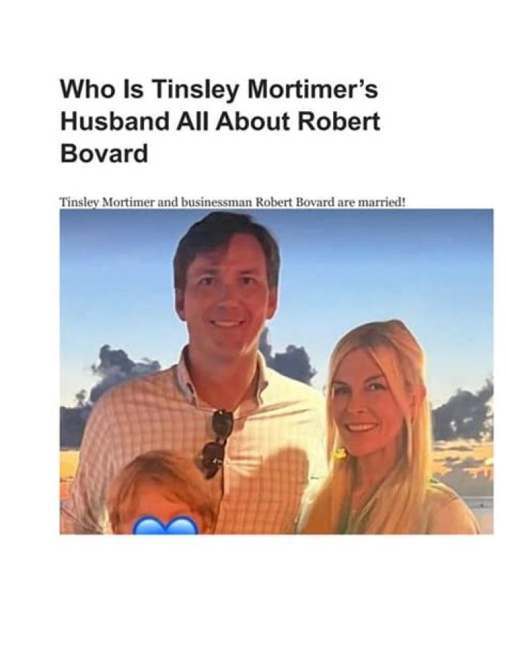Who is Tinsley Mortimer's new husband Robert Bovard? ABTC