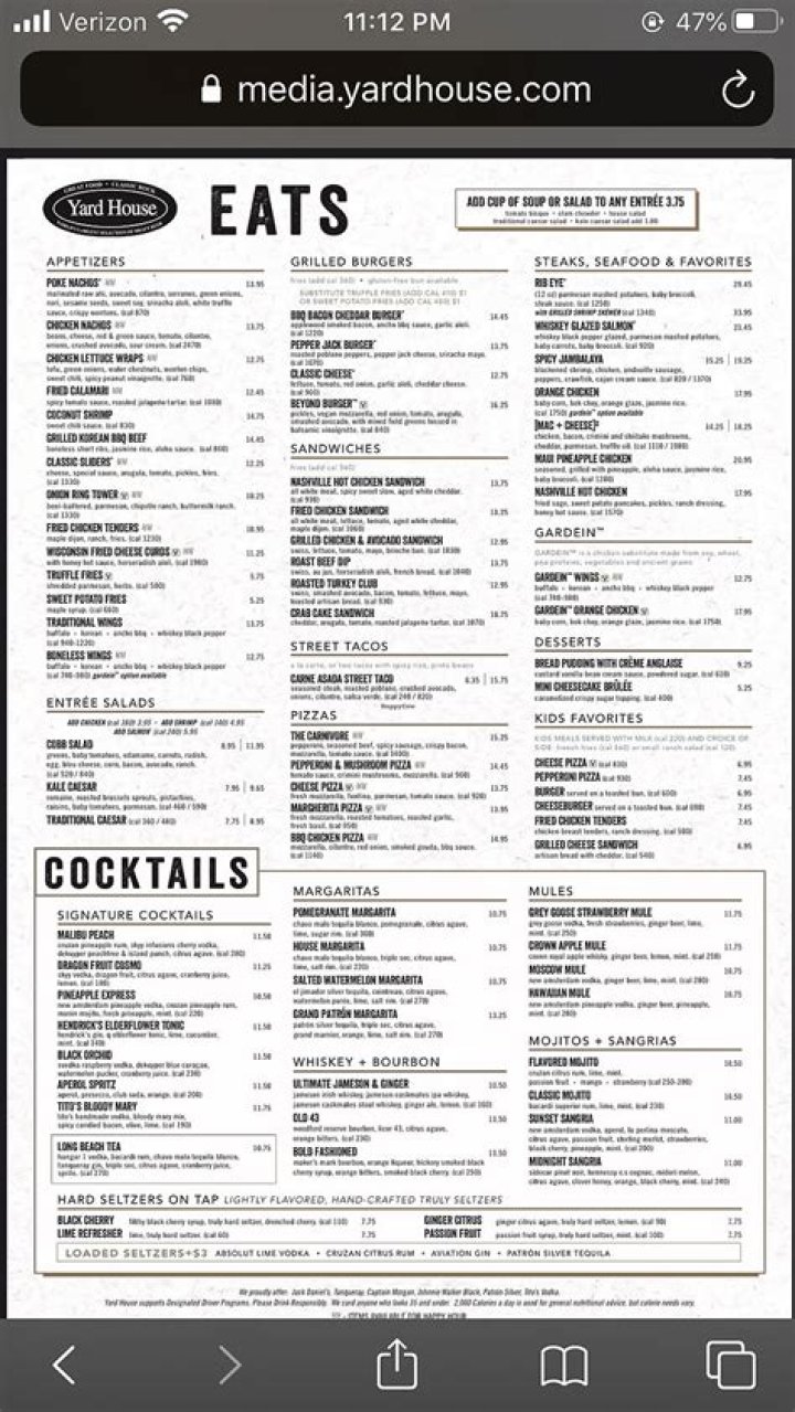 Yard House Menu Prices + Happy Hour Savings (2024)