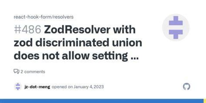ZodResolver with zod discriminated union does not allow setting a